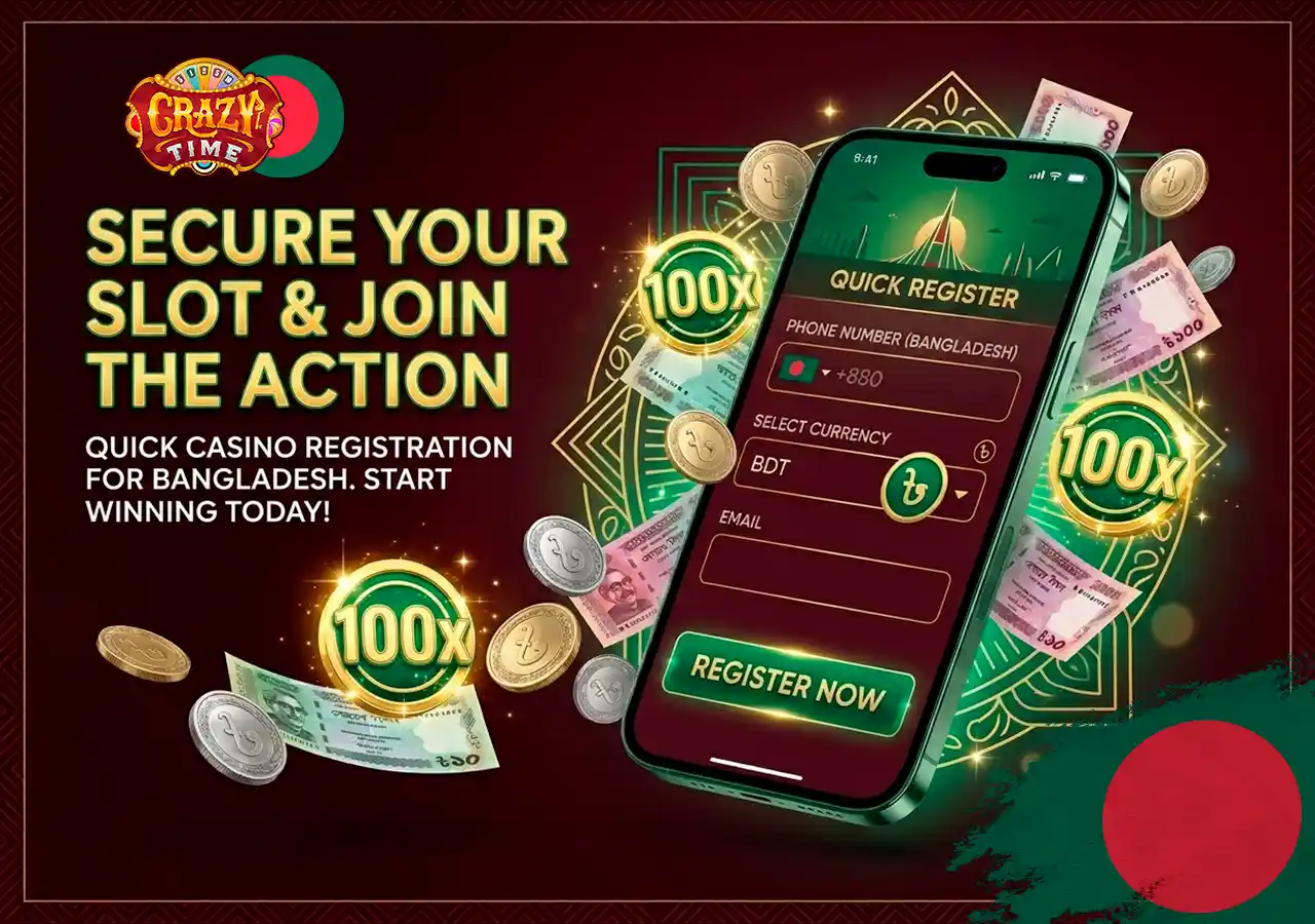 Easy casino account registration form and instant login on mobile in Bangladesh